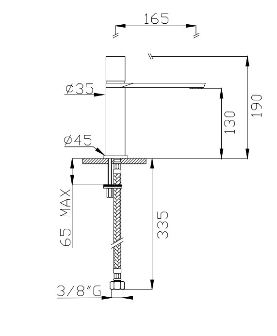 MIO Long spout single lever basin mixer ref24030LO